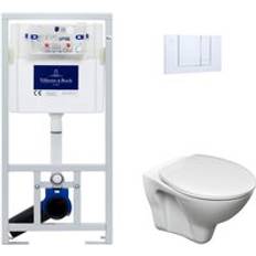 Toilets Villeroy & Boch Toilet Set Viconnect Frame Cersanit S-Line Pro Bowl Seat Chrome Flush Plate