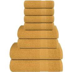vidaXL Handdukar 8 St Guld 360 GSM Handduk Guld