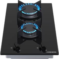 Gas Hob 2 Burners Glass Ceramic
