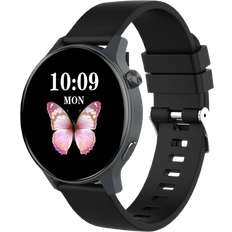 INF Roségoldene Smartwatch mit Gesundheits- und Fitness-Tracking Schwarz