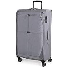 Gino Ferrari Omis Lightweight Soft Shell Suitcase with Wheels TSA Lock Hold Luggage Grey Large