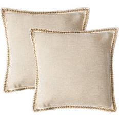 Homechoice International Group Color Square Pillow 20"H x 20"W Cushion Cover Beige (50.8x50.8cm)