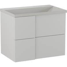 Hill Ceramic Tvättställsskåp Esquina Ljusgrå Matt 70 cm med Handfat