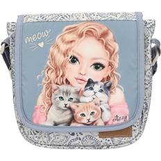 Cat Love Skuldertaske - Light Blue/Cream