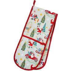 Polyester Pot Holders Ulster Weavers Double Oven Glove 88cm L X 18cm W Pot Holders Green, Red