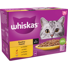 Whiskas cat food 7+ Whiskas Wet Cat Food Poultry Feasts in Gravy Senior 7+ 48 x 85g