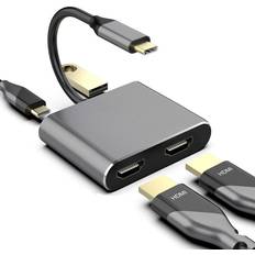 Aihontai USB Type C to Dual HDMI Docking Station 4K 60Hz Adapter Cable