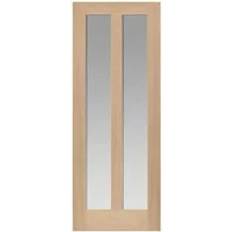 Doors Matterhorn Matterhorn Shaker Style Oak Internal With Two Glazed Panels 35 x 1981 x 838mm Interior Door (x198.1cm)