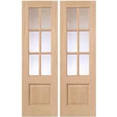Doors Dove Dove Oak Glazed Internal Pair 35 x 1981 x 1372mm Interior Door (x198.1cm)