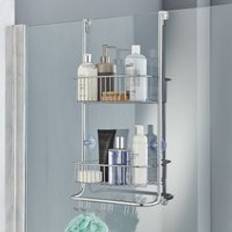 2 Tier Over Door Shower Caddy Bathroom Storage Rack Shelf Organiser