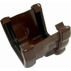 Brown Gutter FloPlast Brown PVC Half Round to PVC Ogee Left Hand Gutter Adaptor