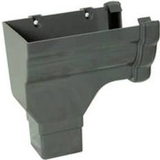 Grey Gutter FloPlast Grey Ogee Gutter Stopend Outlet Left Hand 110mm x 80mm Anthracite