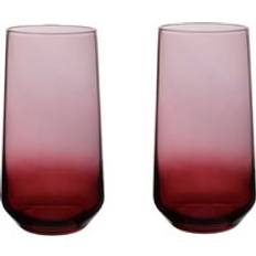 Set of 2 Red Ombre Highball Glasses One Size