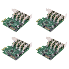 Controller Cards Jojomino 4X Low Profile 4 Ports PCI-E to USB 3.0 Hub PCI Express Expansion Card Adapter 5Gbps USB1.1/2.0/3.0