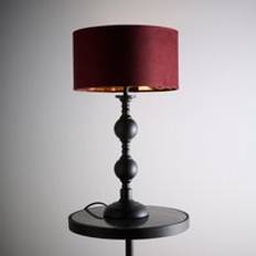 Churchgate Black Metal Base with Velvet Shade One Size