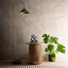 K LIVING Charcoal Painted Lamps with an Antique Brass Finish One Size Floor Lamp