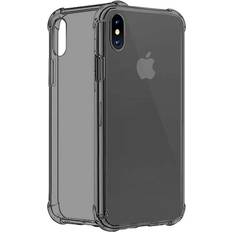 Cyoo Four Coners Silikon Cover Handyhülle Apple iPhone XS Max Transparent Schwarz