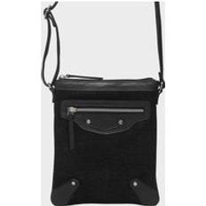 Real Leather Crossbody Sling Bag - Black