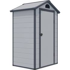 Plastic Sheds Rowlinson Airevale Plastic Apex Shed Light Grey with Foundation Kit 4 x 3ft (Building Area )