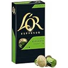 L'OR Cafés L'OR Café Espresso Lungo Elegante Intensité 6 Saveur Baies Noires 10 Lots de 10 Capsules Aluminium 10pcs