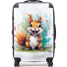 Brown Suitcases Warren Reed Medium Happy Splashart Squirrel Suitcase Brown
