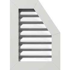 Gutter Ekena Millwork Half Octagon Top Right Functional PVC Gable Vent With 1x4 Flat Trim Frame