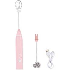 Pink Milk Frothers Zeuxo Electric Milk Frother Rechargeable Pink