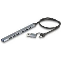 DeLock 4 Port Slim USB Hub mit USB Type-CTM oder USB Typ-A zu 3 x USB 5 Gbps USB