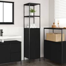 vidaXL Bathroom Cabinet with Shelves Black Oak 36 x 35 x 165 cm