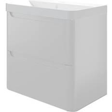 Malmo Gloss White Wall Hung J Pull Compact Vanity Unit 500 x 350mm