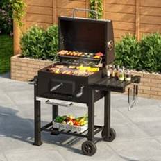 BBQs Garden Sanctuary Charcoal BBQ Grill Barrel with Side Table