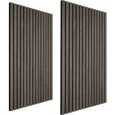 tectake Akustikpaneele Sonic Wall Holzoptik Eiche grau 2er Set