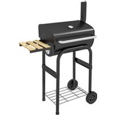 Charcoal smoker OutSunny Charcoal Barbecue BBQ Grill Trolley with Shelves
