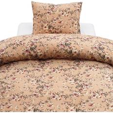 Microfiber Påslakan Aprikos Blommigt Microfiber Bäddset Enkeltäcke 150x210 Harmony Påslakan Rosa