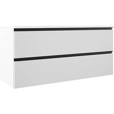 Hill Ceramic Tvättställsskåp Luna Vit Matt 120 cm med Handfat