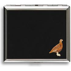 Smoking Accessories Knight Grouse Metal Black Leather Covered Cigarette Case