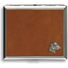 Smoking Accessories Knight Boxer Dog Tan Leather Covered Cigarette Case