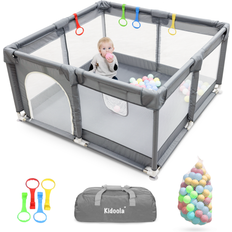 kidoola Extra Large Baby Playpen with Padded Frame and Mesh Walls
