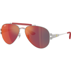 Solbriller Ray-Ban Unisex RB3762M Sunglasses - Matte Silver/Grey Lenses