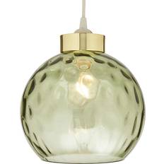 Glass Lamp Parts BHS Deana Dimpled Glass Ball Easyfit Dark Green Shade