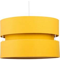 firstchoicelighting Ochre Layered Drum Light Yellow Shade