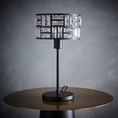 K LIVING Bronx Black Modern With Acrylic Glass Drum Shade One Size Table Lamp