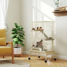 Pawhut 4 Levels Rolling Small Animal Cage 15cm Deep Bottom