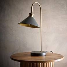K LIVING Charcoal Painted Lamps with an Antique Brass Finish One Size Table Lamp