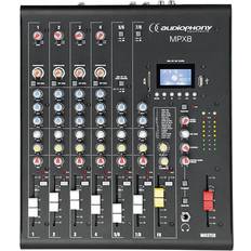 Studio Mixers Audiophony Compact 8 Channel Mixer with USB/SD & Bluetooth