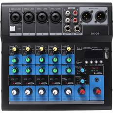 Studio Mixers Keshen Professional 6 Channel Stereo USB Live Mixing Studio Audio Sound Mixer Console