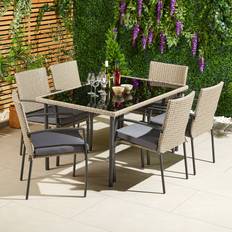 Garden & Outdoor Furniture VonHaus Seater Garden 7 Pack Patio Dining Set, 1 Table incl. 6 Chairs