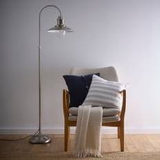 K LIVING Chester Satin Nickel Vintage Freestanding Fisherman's One Size Floor Lamp
