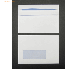 C6 Kuvert Blanke Briefumschläge C6 90g/qm Selbstklebend Sonderfenster VE=1000 Stück Weiss