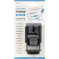 Envelopes & Mailing Supplies Designphil Midori Paintable Weekday and Weather Rotating Stamp
